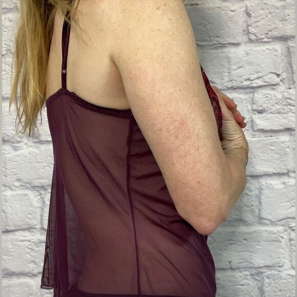 Vintage Cacique mesh and embroidered cami top blouse - Picture 2 of 5
